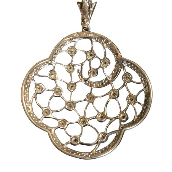 Sterling Silver & Freshwater Pearl Necklace w/ Removable Sterling & Zircon Pend. - Picture 12 of 12